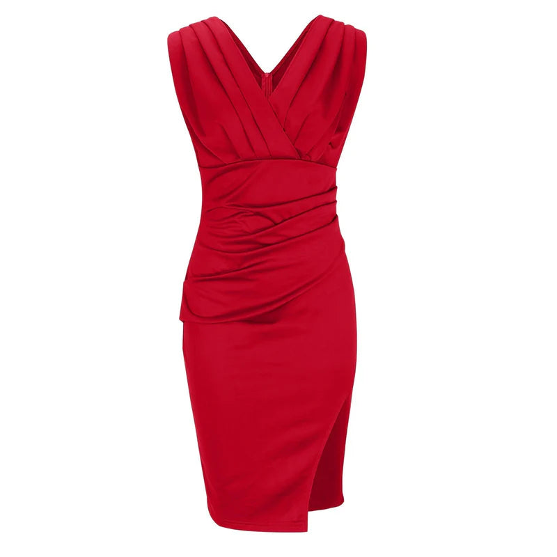 ISABELA | VESTIDO SIN MANGAS CON ESCOTE EN V