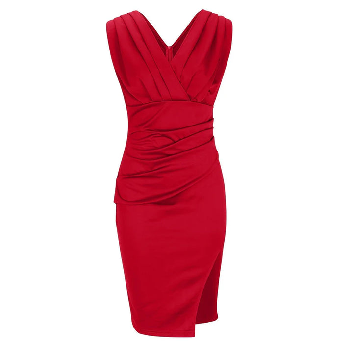 ISABELA | VESTIDO SIN MANGAS CON ESCOTE EN V