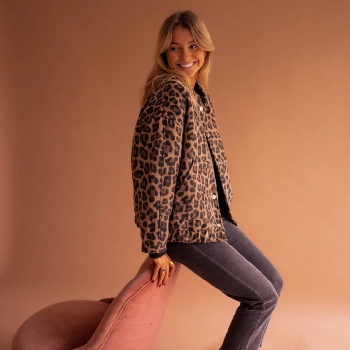 ANDREZA | CHAQUETA DE MODA CON ESTAMPADO DE LEOPARDO