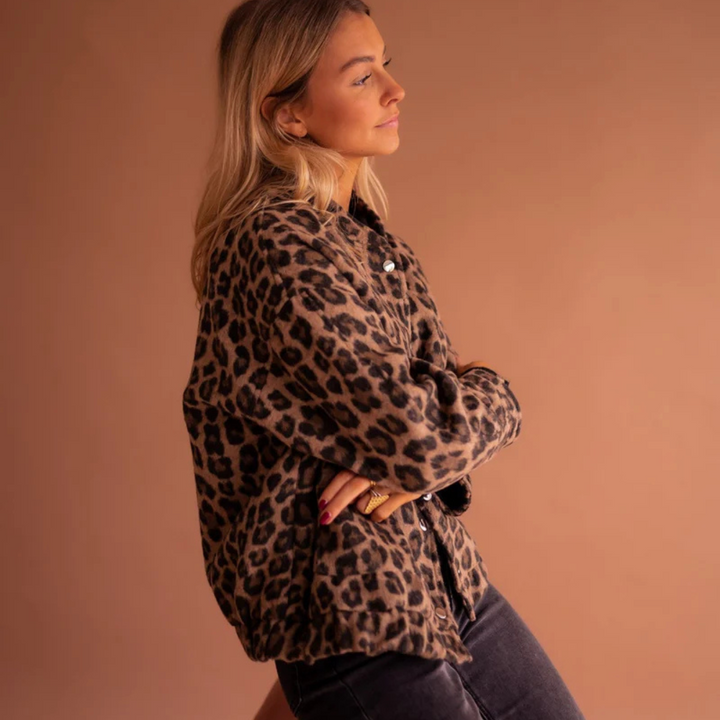 ANDREZA | CHAQUETA DE MODA CON ESTAMPADO DE LEOPARDO