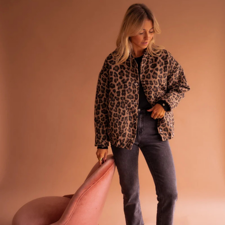 ANDREZA | CHAQUETA DE MODA CON ESTAMPADO DE LEOPARDO