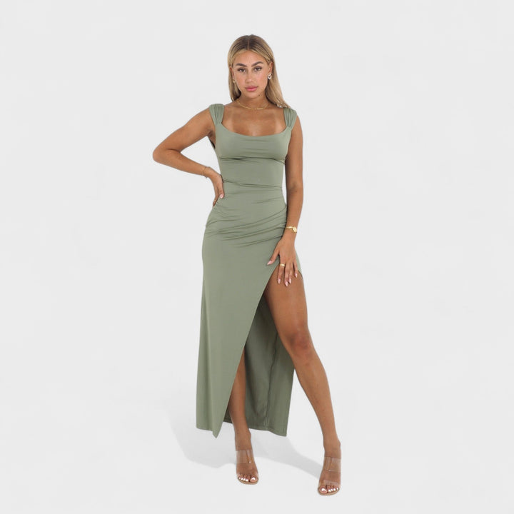 Sarella – Vestido Largo con Espalda Abierta y Lazo