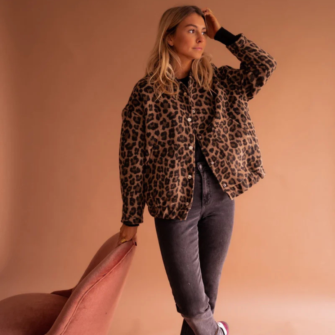 ANDREZA | CHAQUETA DE MODA CON ESTAMPADO DE LEOPARDO