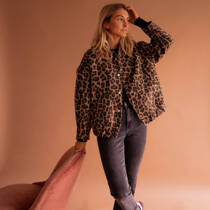 ANDREZA | CHAQUETA DE MODA CON ESTAMPADO DE LEOPARDO