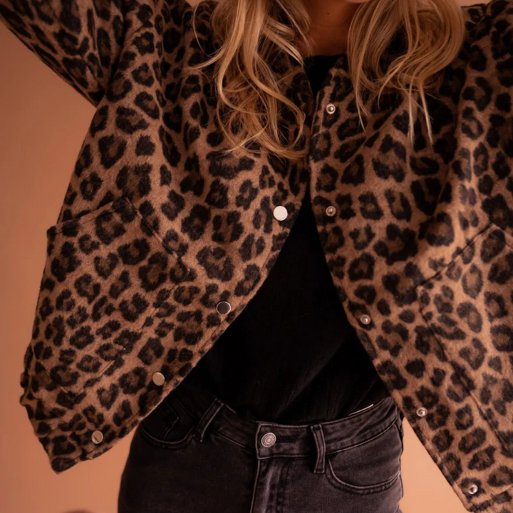 ANDREZA | CHAQUETA DE MODA CON ESTAMPADO DE LEOPARDO