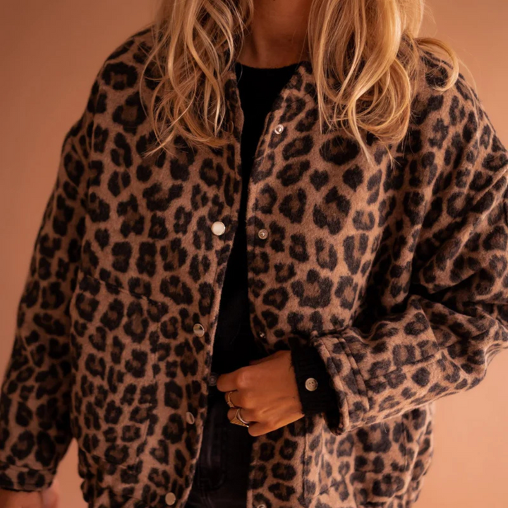 ANDREZA | CHAQUETA DE MODA CON ESTAMPADO DE LEOPARDO