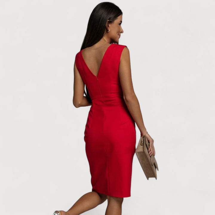 ISABELA | VESTIDO SIN MANGAS CON ESCOTE EN V