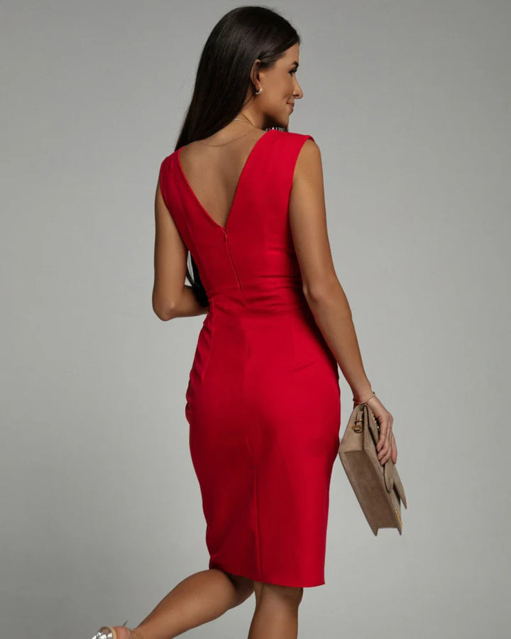 ISABELA | VESTIDO SIN MANGAS CON ESCOTE EN V