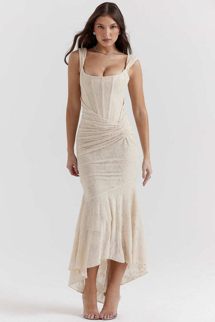 ELVA | VESTIDO MINIMALISTA CON CAÍDA ASIMÉTRICA