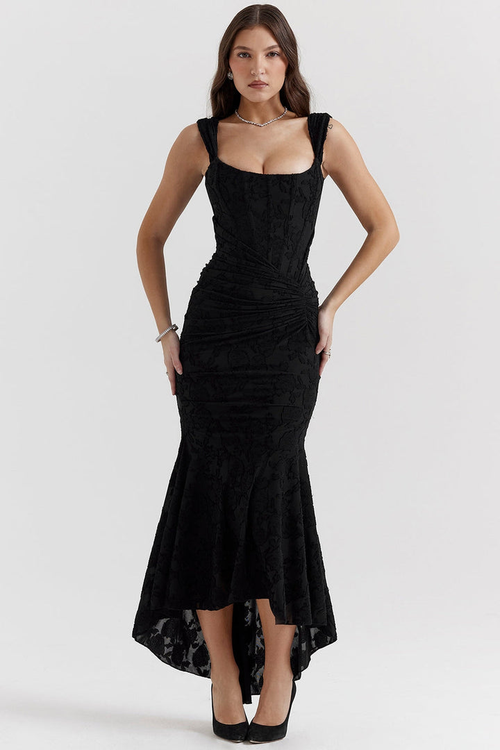 ELVA | VESTIDO MINIMALISTA CON CAÍDA ASIMÉTRICA