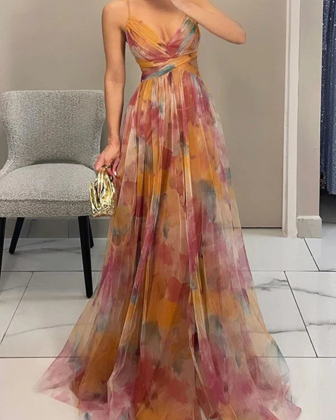 VALENTINA | VESTIDO LARGO FLORAL