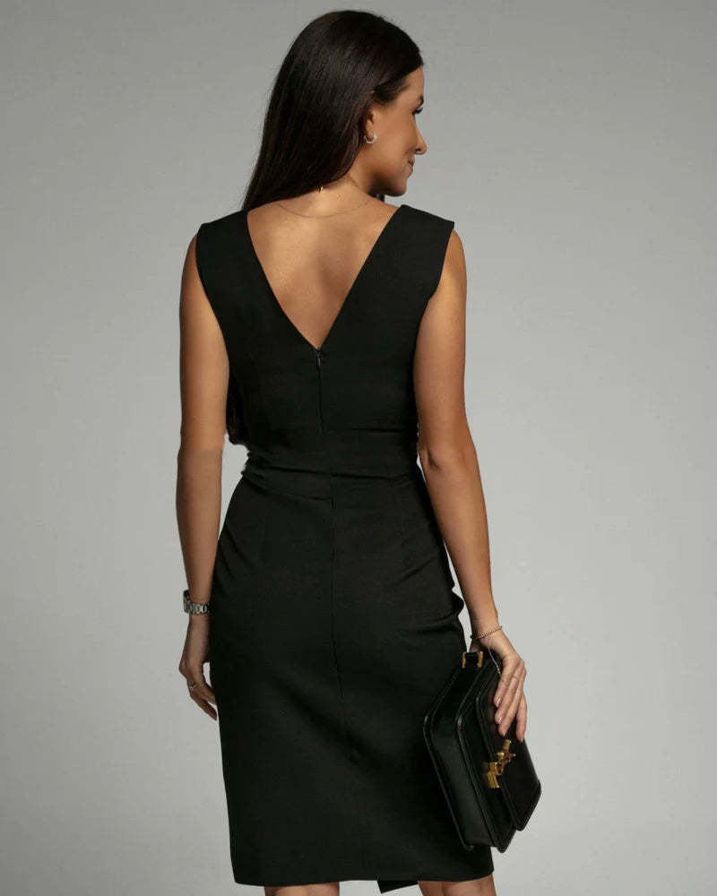 ISABELA | VESTIDO SIN MANGAS CON ESCOTE EN V