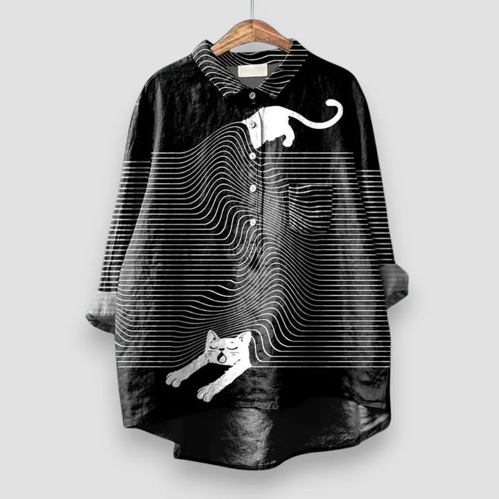 ALMA | CAMISA SIN MANGAS CON ESTAMPADO ARTÍSTICO