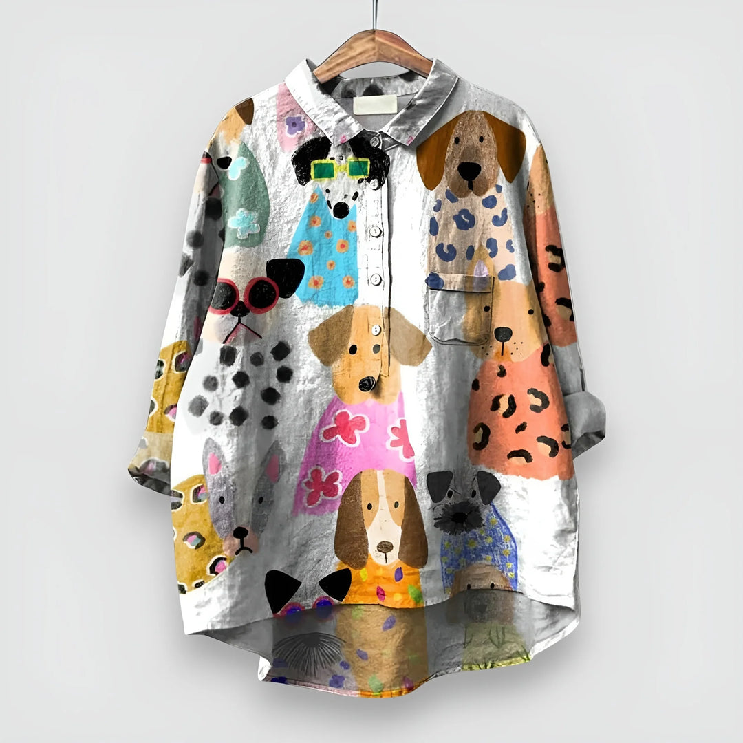 ALMA | CAMISA SIN MANGAS CON ESTAMPADO ARTÍSTICO