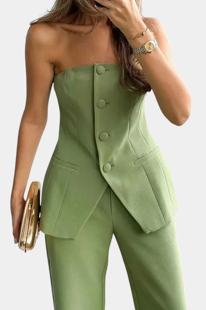 Ekaterina | Conjunto de Top Tubo y Pantalón de Pierna Ancha con Estilo Minimalista