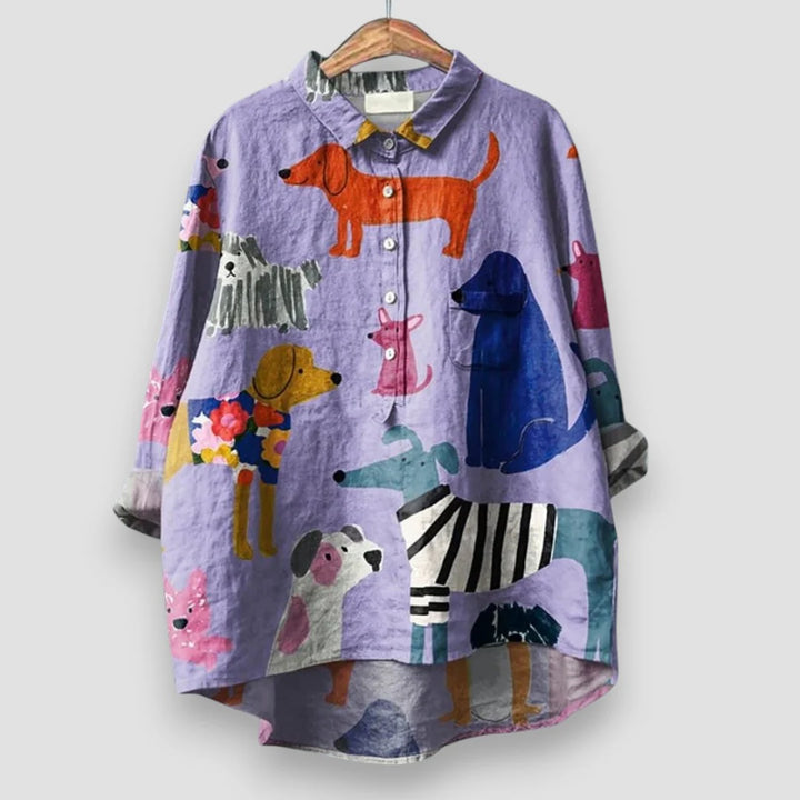 ALMA | CAMISA SIN MANGAS CON ESTAMPADO ARTÍSTICO