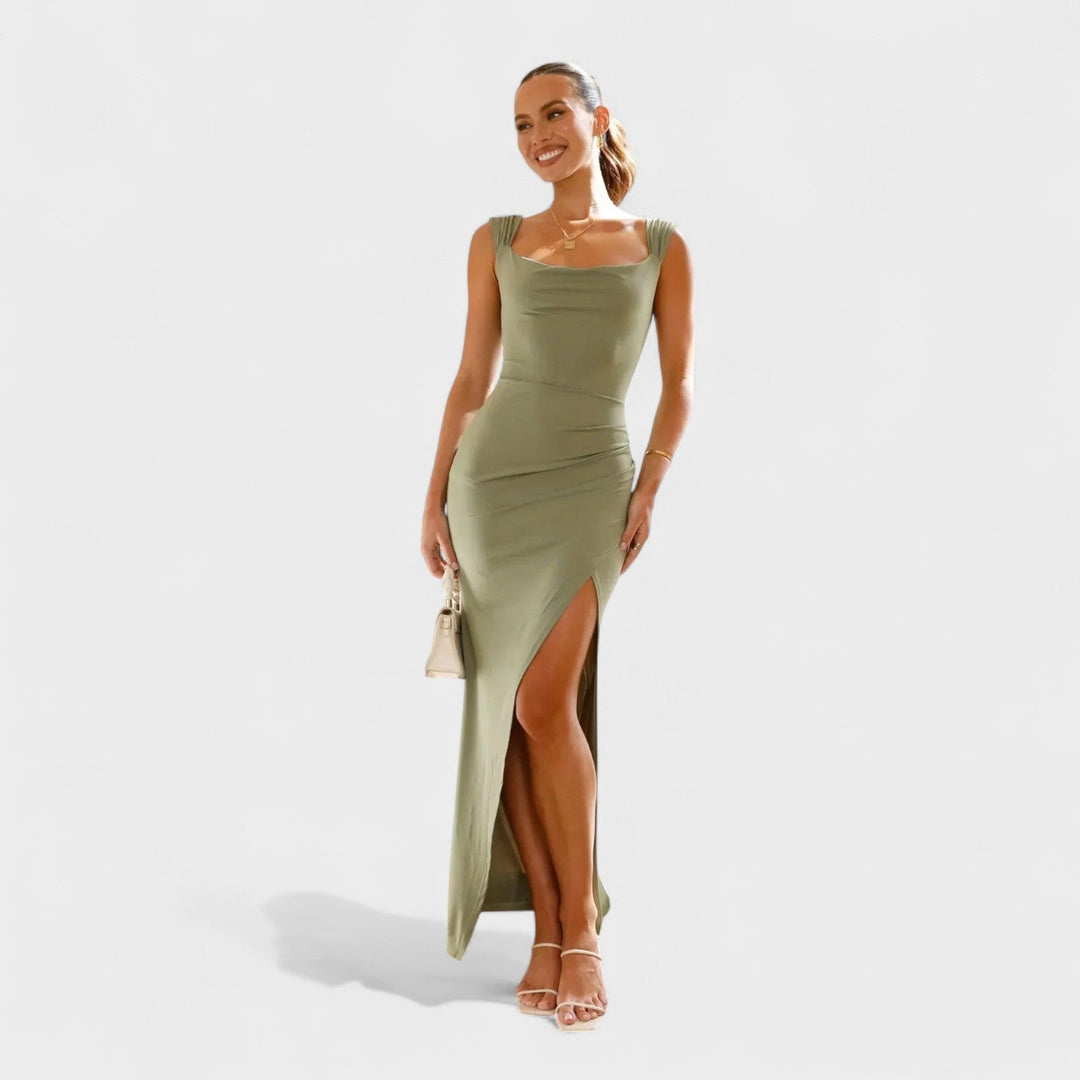 Sarella – Vestido Largo con Espalda Abierta y Lazo