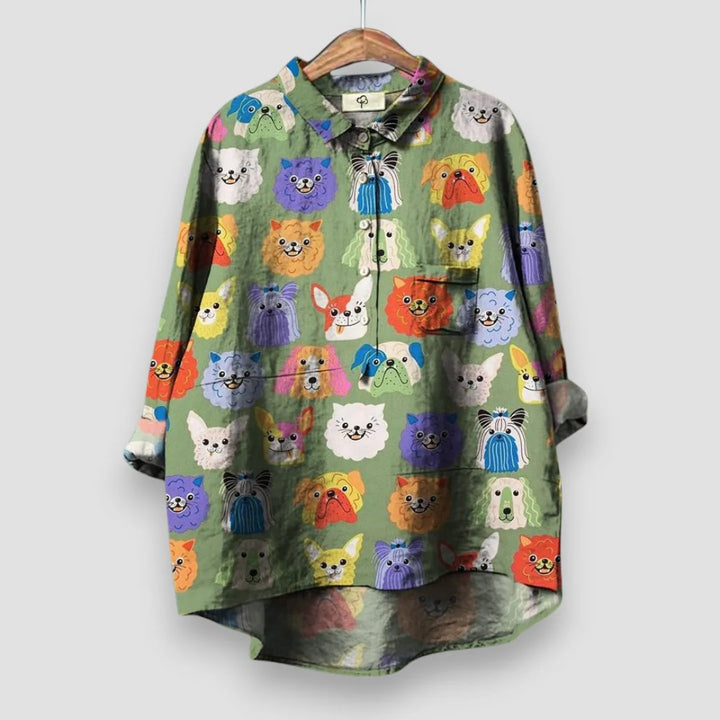 ALMA | CAMISA SIN MANGAS CON ESTAMPADO ARTÍSTICO
